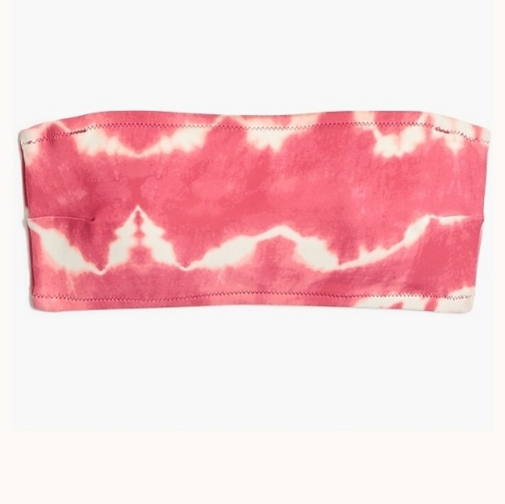 ❤️ NWT! J CREW PRINTED BANDEAU TIE BACK BIKINI TOP, SMALL